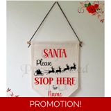 Personalised Linen Pennant Flag - Sant..