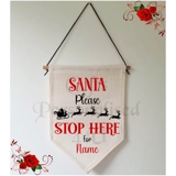 Personalised Linen Pennant Flag - Sant..