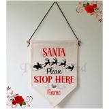 Personalised Linen Pennant Flag - Sant..