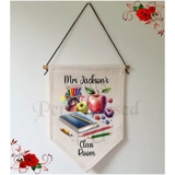 Personalised Linen Pennant Flag - Teac..