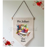 Personalised Linen Pennant Flag - Teac..