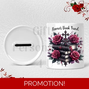 Personalised Ceramic Money Box - Name's Book Fund  - Design 2