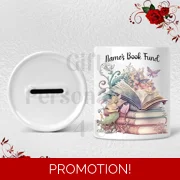 Personalised Ceramic Money Box - Name's Book Fund  - Design 3