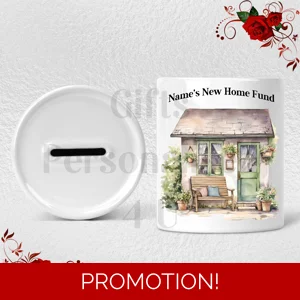 Personalised Ceramic Money Box - Name's New Home Fund  - Design 1