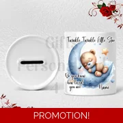 Personalised Ceramic Money Box - Bear - Twinkle Twinkle - Name - D.6