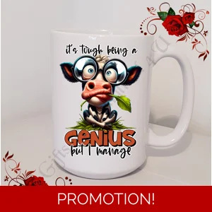 Designed Large 15oz Mug - Humour - Gift - it's tough being a genius but I manage - Design 10