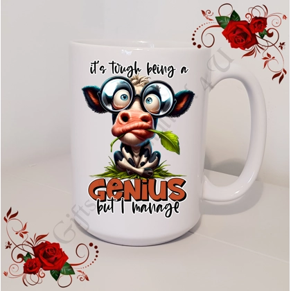 Designed Large 15oz Mug - Humour - Gift - it's tough being a genius but I manage - Design 10 Designed Large 15oz Mug - Humour - Gift - it's tough being a genius but I manage - Design 10