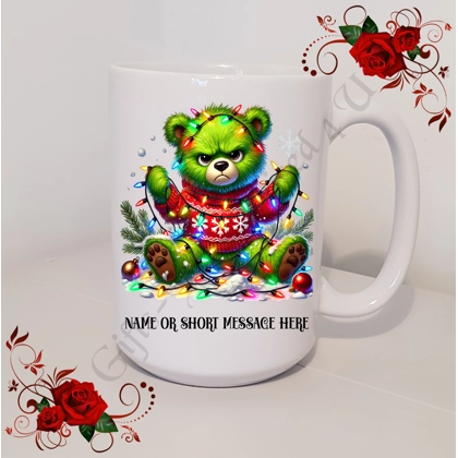 Personalised Mug 11oz & 15oz sizes - Grumpy Bear - Christmas - Name or Short Message - Design 10 Personalised Mug 11oz & 15oz sizes - Grumpy Bear - Christmas - Name or Short Message - Design 10