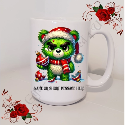 Personalised Mug 11oz & 15oz sizes - Grumpy Bear - Christmas - Name or Short Message - Design 12 Personalised Mug 11oz & 15oz sizes - Grumpy Bear - Christmas - Name or Short Message - Design 12