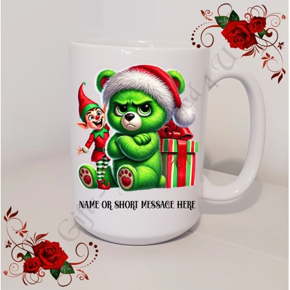 Personalised Mug 11oz & 15oz sizes - Grumpy Bear - Christmas - Name or Short Message - Design 13 Personalised Mug 11oz & 15oz sizes - Grumpy Bear - Christmas - Name or Short Message - Design 13
