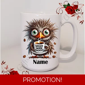 Personalised Mug 11oz & 15oz sizes - Quirky Bird - Name - Design 15