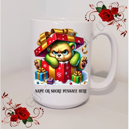 Personalised Mug 11oz & 15oz sizes - Grumpy Bear - Christmas - Name or Short Message - Design 16 Personalised Mug 11oz & 15oz sizes - Grumpy Bear - Christmas - Name or Short Message - Design 16