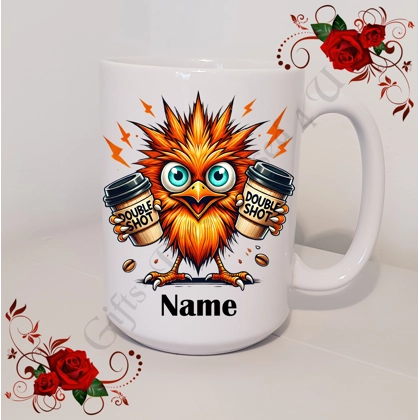 Personalised Mug 11oz & 15oz sizes - Quirky Bird - Name - Design 16 Personalised Mug 11oz & 15oz sizes - Quirky Bird - Name - Design 16