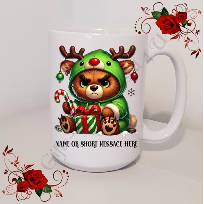 Personalised Mug 11oz & 15oz sizes - Grumpy Bear - Christmas - Name or Short Message - Design 18 Personalised Mug 11oz & 15oz sizes - Grumpy Bear - Christmas - Name or Short Message - Design 18