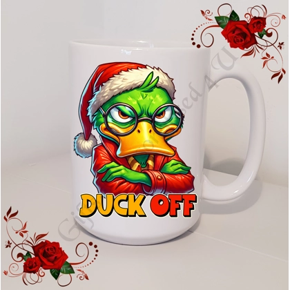 Designed Mug 11oz & 15oz sizes - Grumpy Duck Christmas - Design 1 Designed Mug 11oz & 15oz sizes - Grumpy Duck Christmas - Design 1