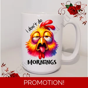 Designed Large 15oz Mug - Humour - Gift - I don't do Mornings - Design 22