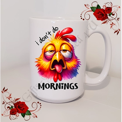 Designed Large 15oz Mug - Humour - Gift - I don't do Mornings - Design 22 Designed Large 15oz Mug - Humour - Gift - I don't do Mornings - Design 22