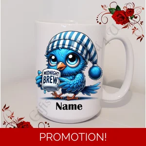 Personalised Mug 11oz & 15oz sizes - Quirky Bird - Name - Design 23