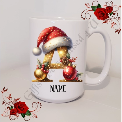 Personalised Mug 11oz & 15oz sizes - Christmas / Initial / Name - D.25