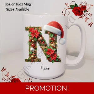 Personalised Mug 11oz & 15oz sizes - Christmas / Initial / Name - D.28