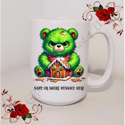 Personalised Mug 11oz & 15oz sizes - Grumpy Bear - Christmas - Name or Short Message - Design 2
