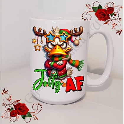 Designed Mug 11oz & 15oz sizes - Grumpy Duck Christmas - Design 2 Designed Mug 11oz & 15oz sizes - Grumpy Duck Christmas - Design 2