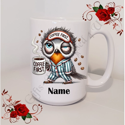 Personalised Mug 11oz & 15oz sizes - Quirky Bird - Name - Design 2 Personalised Mug 11oz & 15oz sizes - Quirky Bird - Name - Design 2