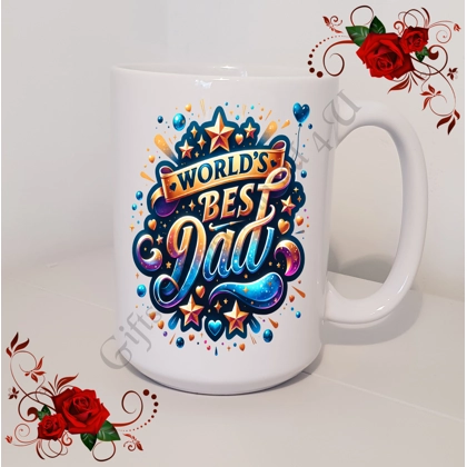Designed Mug 11oz & 15oz sizes - Worlds Best Dad - Design 2