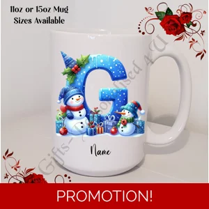 Personalised Mug 11oz & 15oz sizes - Christmas / Initial / Name - D.30