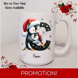Personalised Mug 11oz & 15oz sizes - Christmas / Initial / Name - D.40
