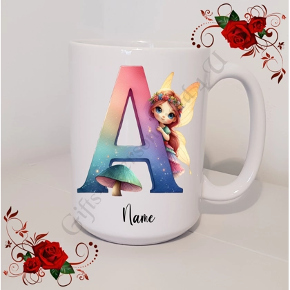 Personalised Mug 11oz & 15oz sizes - Cute Fairy - Initial / Name - D.48