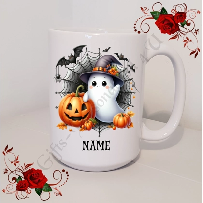 Personalised Mug 11oz & 15oz sizes - Halloween - Cute Ghost - Name - Design 4 Personalised Mug 11oz & 15oz sizes - Halloween - Cute Ghost - Name - Design 4
