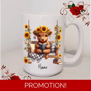 Personalised Mug 11oz & 15oz sizes - Highland Cow - Name - Design 4