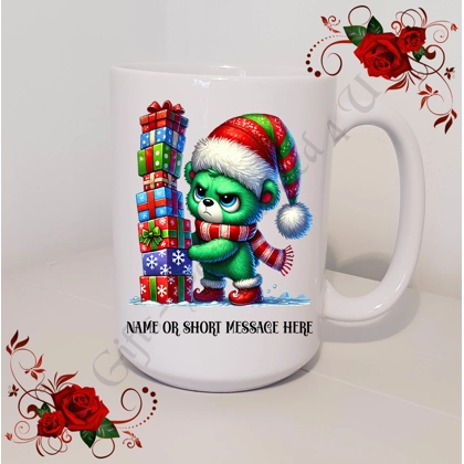 Personalised Mug 11oz & 15oz sizes - Grumpy Bear - Christmas - Name or Short Message - Design 5 Personalised Mug 11oz & 15oz sizes - Grumpy Bear - Christmas - Name or Short Message - Design 5