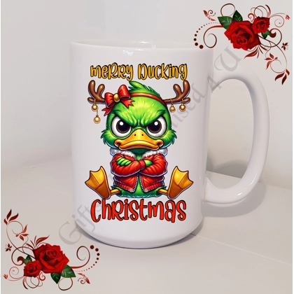 Designed Mug 11oz & 15oz sizes - Grumpy Duck Christmas - Design 5 Designed Mug 11oz & 15oz sizes - Grumpy Duck Christmas - Design 5