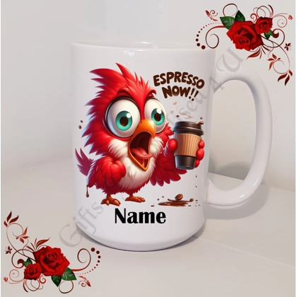 Personalised Mug 11oz & 15oz sizes - Quirky Bird - Name - Design 6 Personalised Mug 11oz & 15oz sizes - Quirky Bird - Name - Design 6