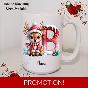Personalised Mug 11oz & 15oz sizes - Christmas / Initial / Name - D.74