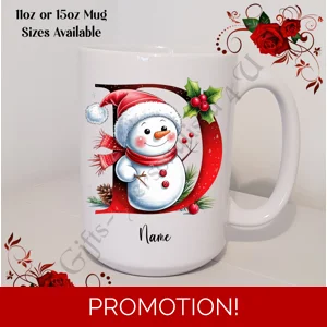 Personalised Mug 11oz & 15oz sizes - Christmas / Initial / Name - D.79