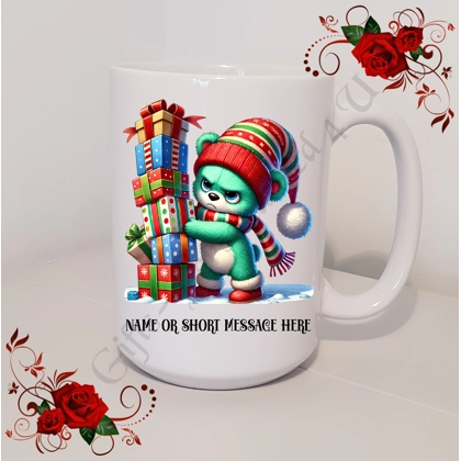 Personalised Mug 11oz & 15oz sizes - Grumpy Bear - Christmas - Name or Short Message - Design 7 Personalised Mug 11oz & 15oz sizes - Grumpy Bear - Christmas - Name or Short Message - Design 7