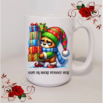 Personalised Mug 11oz & 15oz sizes - Grumpy Bear - Christmas - Name or Short Message - Design 8 Personalised Mug 11oz & 15oz sizes - Grumpy Bear - Christmas - Name or Short Message - Design 8