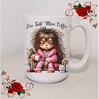 Personalised Mug 11oz & 15oz sizes - Less Talk More Coffee - Name - Design 8 Personalised Mug 11oz & 15oz sizes - Less Talk More Coffee - Name - Design 8