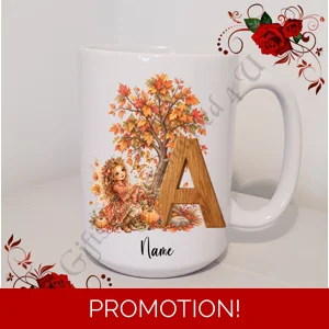 Personalised Mug 11oz & 15oz sizes - Autumn - Initial / Name - D.102