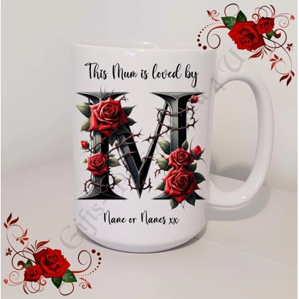 Designed Mug 11oz & 15oz sizes - Mother's Day / Birthday - Loved by - Mum Mummy Mam etc - D.2