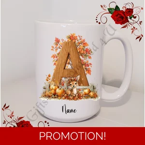 Personalised Mug 11oz & 15oz sizes - Autumn - Initial / Name - D.97