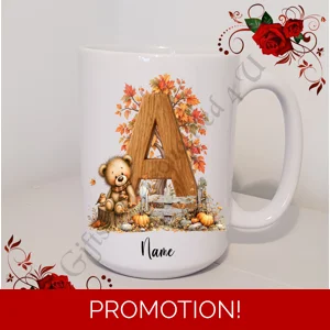Personalised Mug 11oz & 15oz sizes - Autumn - Initial / Name - D.98