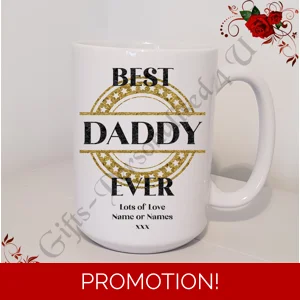 Personalised Mug 11oz & 15oz sizes - Stars - Best Ever Daddy / Dad / Pop etc - Design 1