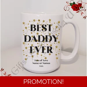 Personalised Mug 11oz & 15oz sizes - Stars - Best Ever Daddy / Dad / Pop etc - Design 2