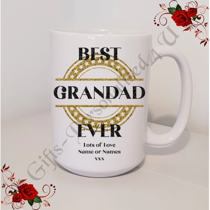 Personalised Mug 11oz & 15oz sizes - Stars - Best Ever Grandad / Grandpa / Pops etc - Design 1 Personalised Mug 11oz & 15oz sizes - Stars - Best Ever Grandad / Grandpa / Pops etc - Design 1