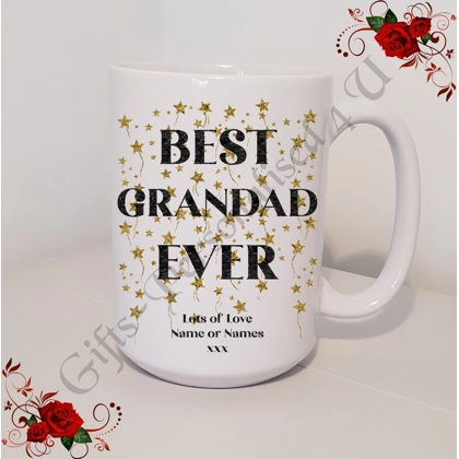Personalised Mug 11oz & 15oz sizes - Stars - Best Ever Grandad / Grandpa / Pops etc - Design 2 Personalised Mug 11oz & 15oz sizes - Stars - Best Ever Grandad / Grandpa / Pops etc - Design 2