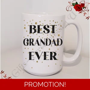Personalised Mug 11oz & 15oz sizes - Stars - Best Ever Grandad / Grandpa / Poptc - Design 3